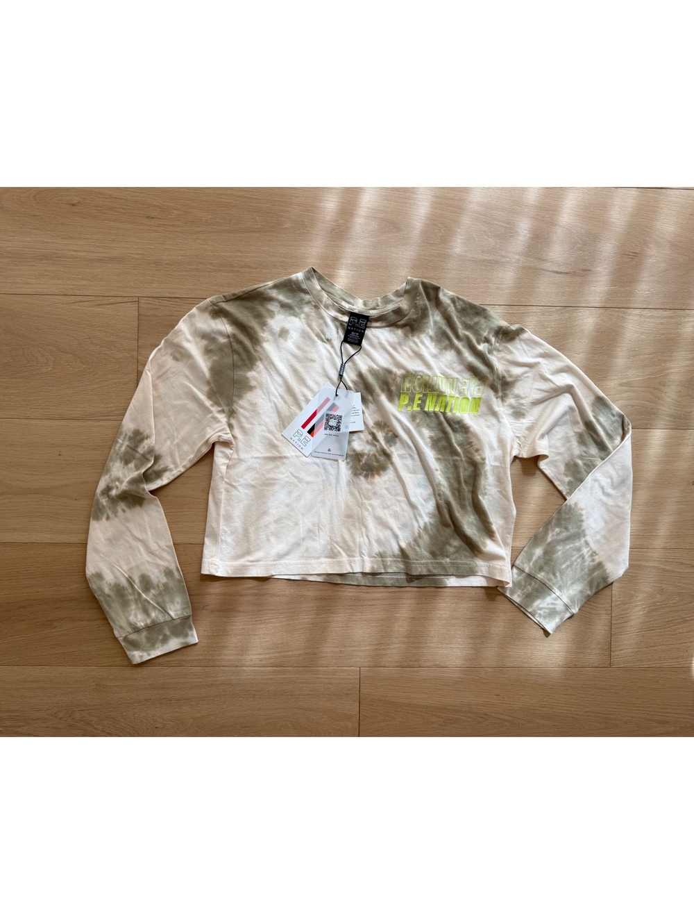 NWT P.E Nation Entity LS Tee Gravel Tie Dye Crop Top XS